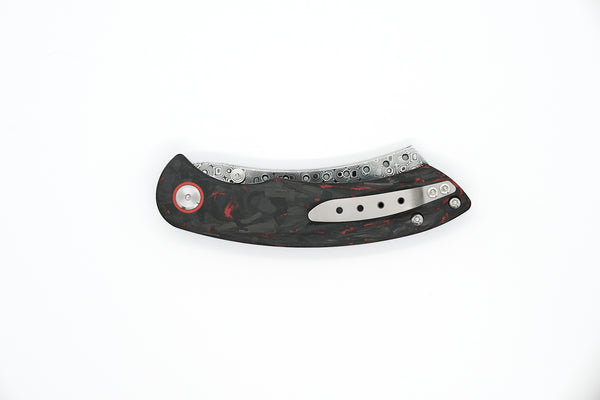 Hell Razor P Series Black Marbled Carbon Fiber Handle Black Stonewash – Red  Horse Knife Works