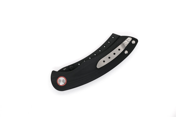  Qiorange Black Dive Knife ll, All Stainless with Line Cutter,  Razor Edge and Leg Strap Sheath，Black Tactical Treasure II Dive Knife :  Sports & Outdoors