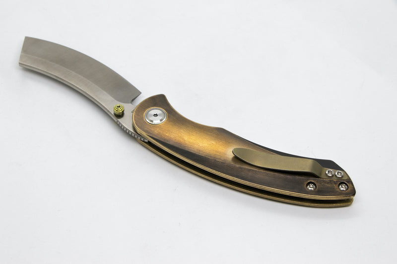 JSX Patina Hell Razor P Series Brass Handle w/ Satin Blade – Red Horse Knife  Works