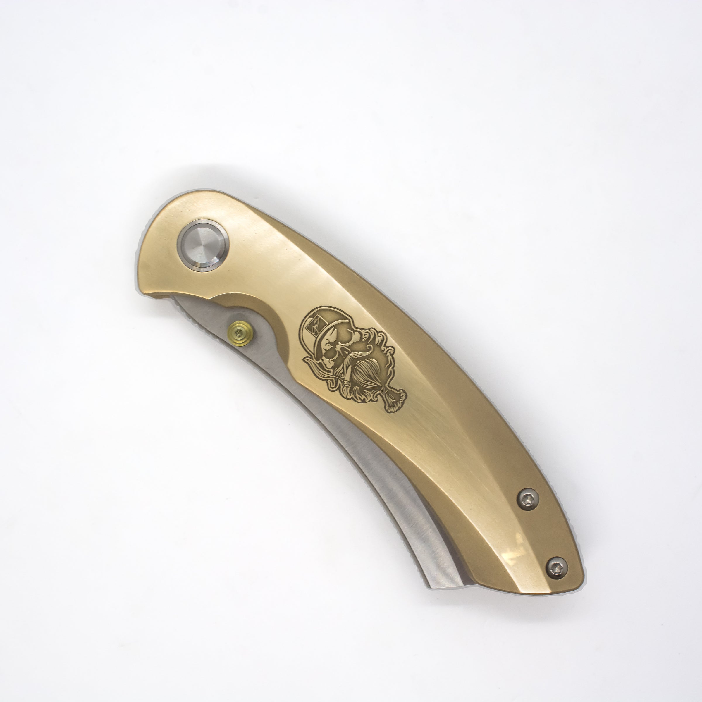 Jeremy Siers Exclusive Patina Hell Razor P Series Brass Handle w/ Sati –  Red Horse Knife Works